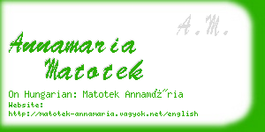 annamaria matotek business card